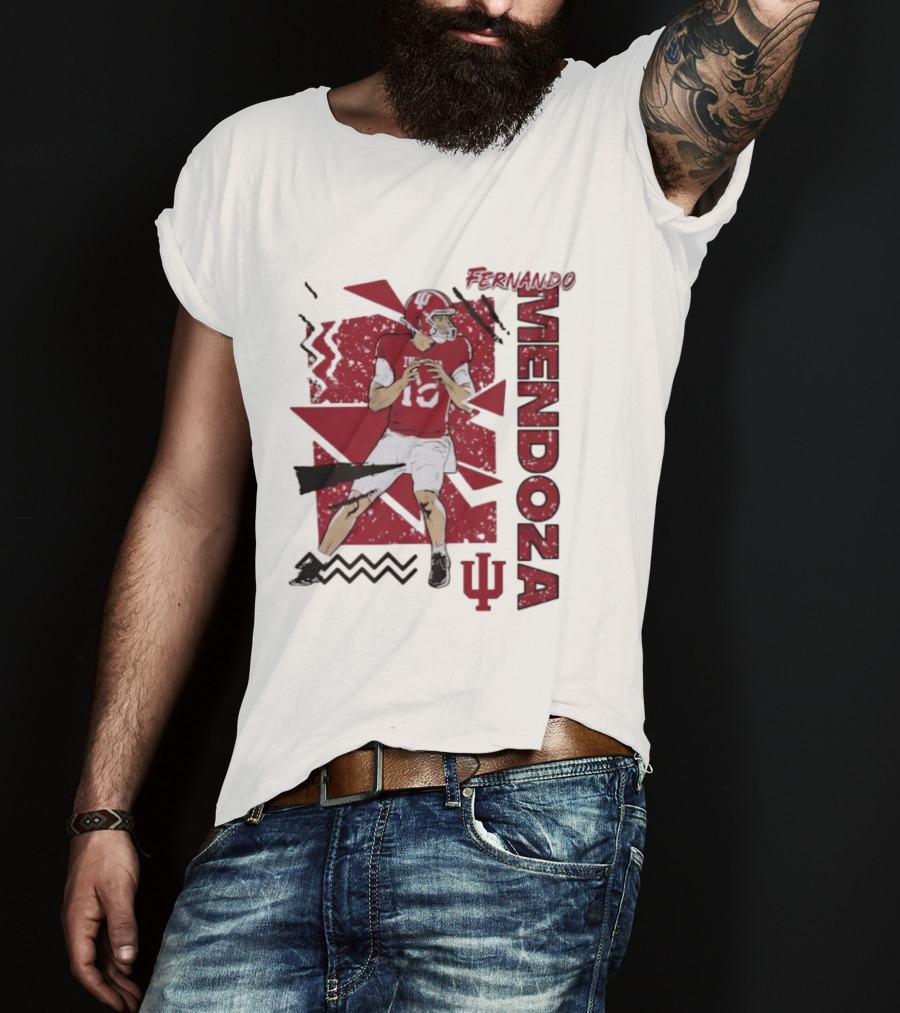 Indiana Football Fernando Mendoza Quarterback IU Sports Fan Gear T-Shirt