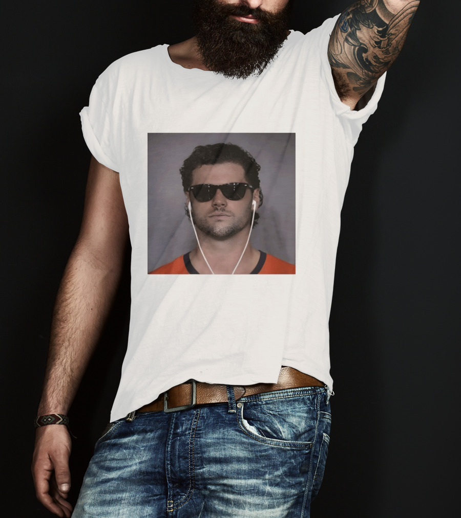 Jarrett Stidham Sunglasses And Earbuds Denver Broncos Orange T-Shirt