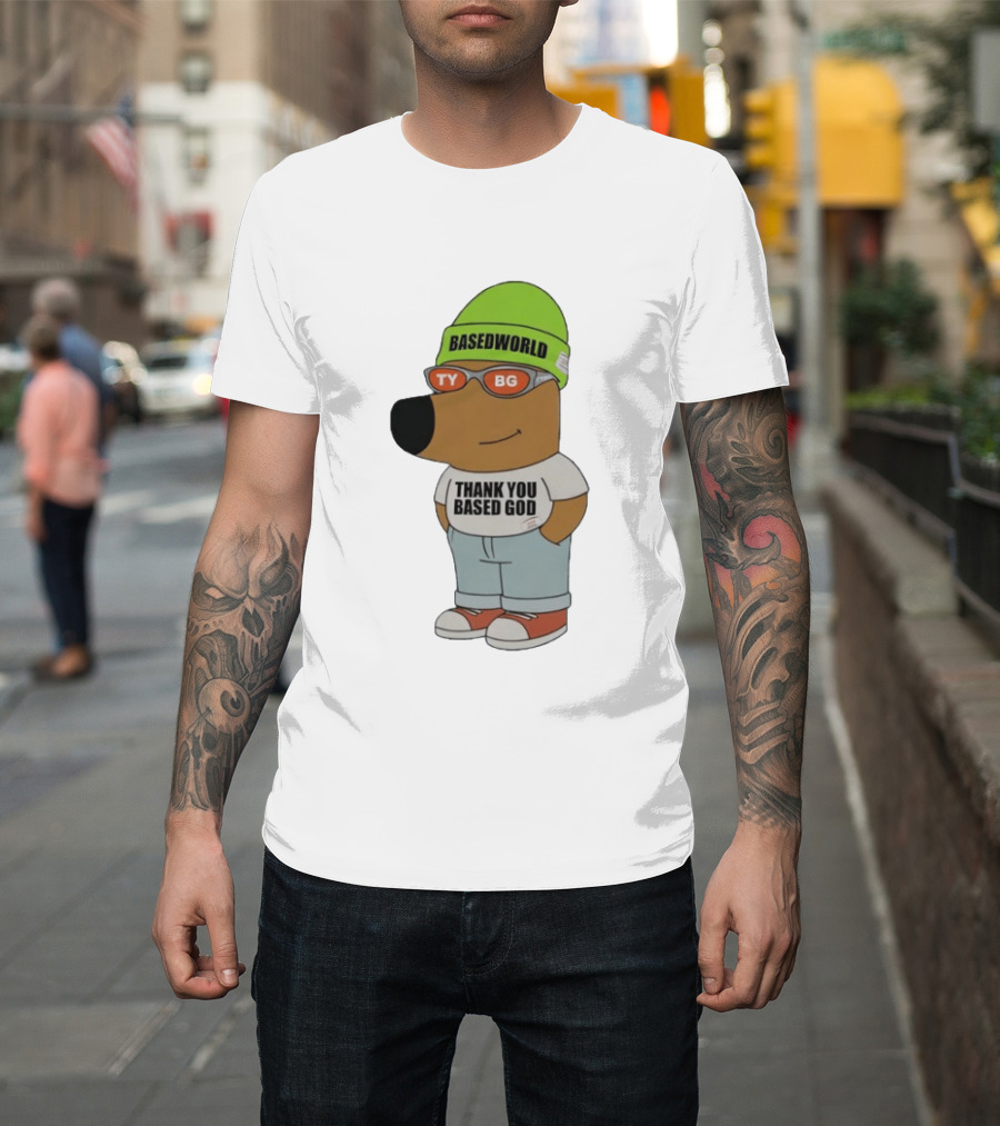 Basedworld Thank You Based God TY BG Retro Cartoon T-Shirt