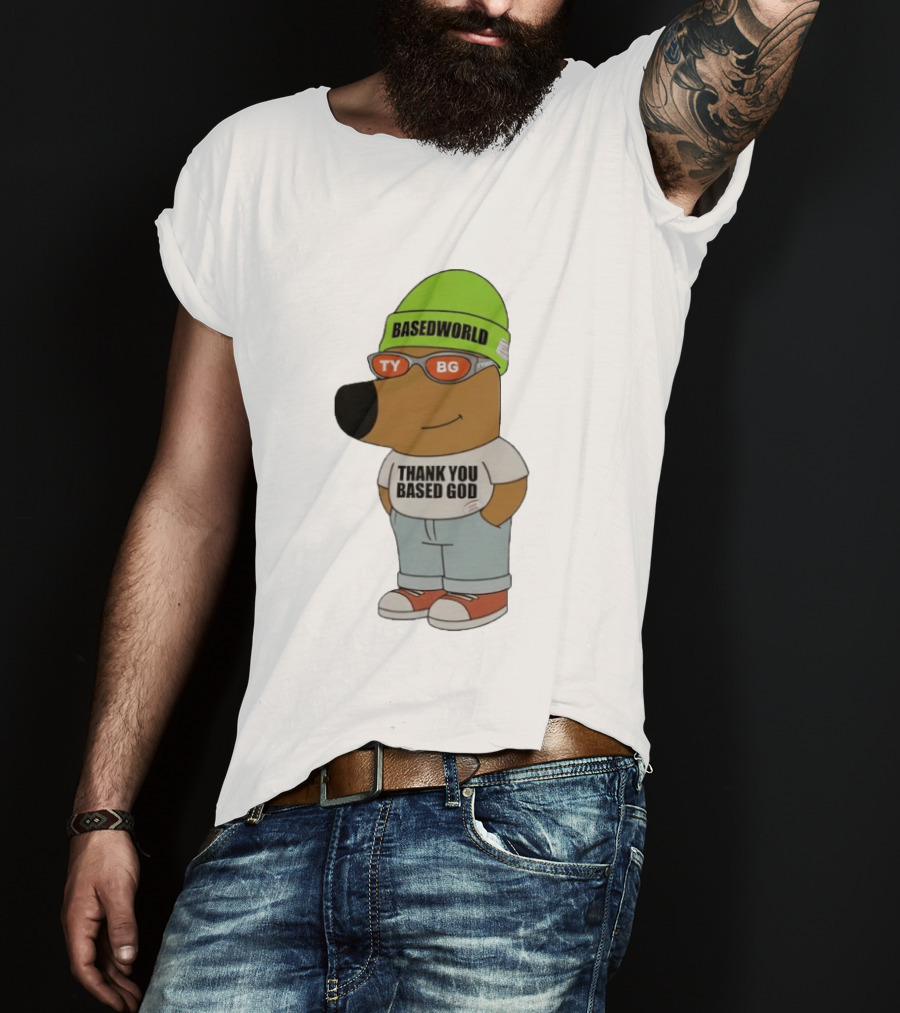 Basedworld Thank You Based God TY BG Retro Cartoon T-Shirt