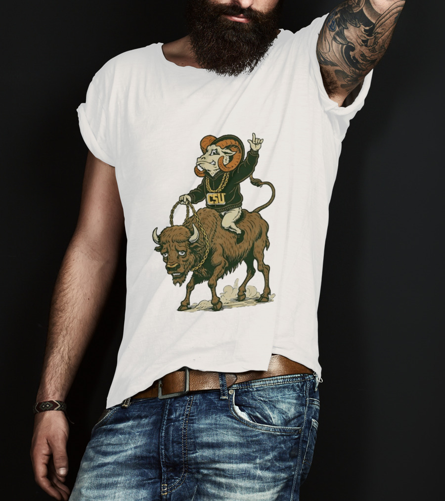 Colorado State Rams CSU Riding Buffalo In Rivalry T-Shirt