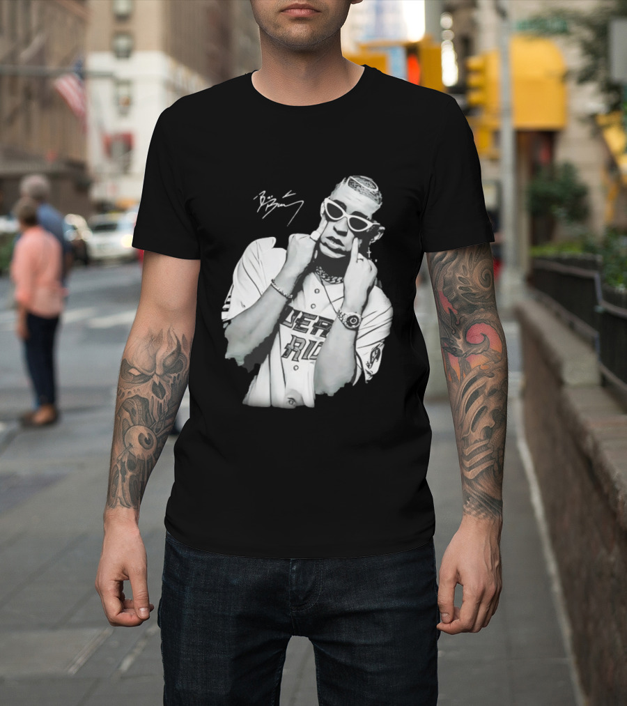 Benito Antonio Martinez Ocasio Bad Bunny Signature Puerto Rico Baseball Jersey Look T-Shirt