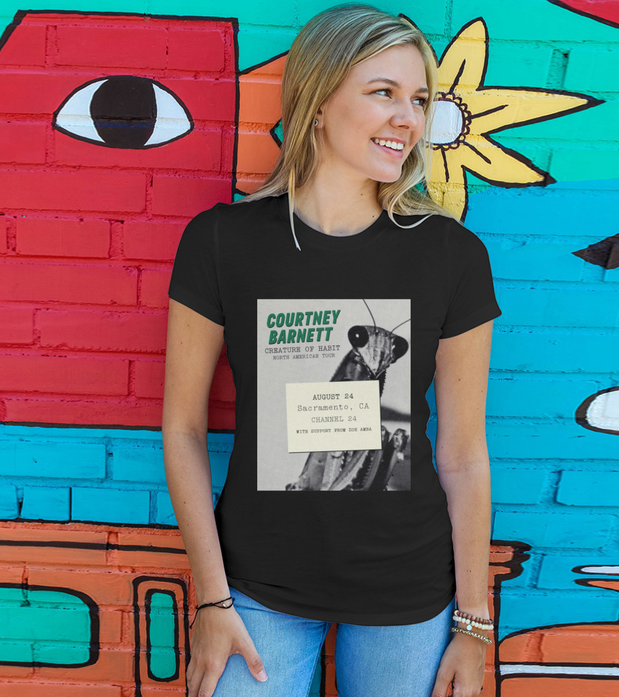 Courtney Barnett Creature Of Habit North American Tour August 24 Sacramento CA Channel 24 Zoh Amba T-Shirt