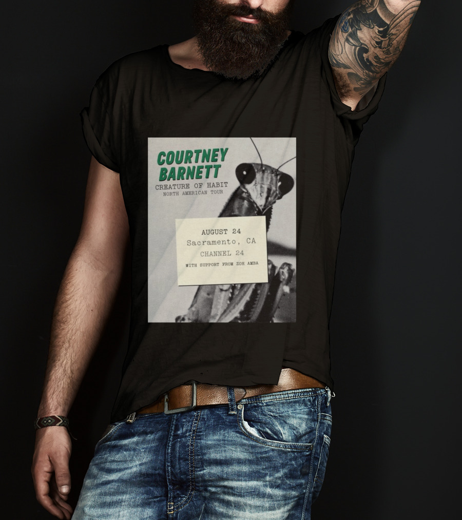 Courtney Barnett Creature Of Habit North American Tour August 24 Sacramento CA Channel 24 Zoh Amba T-Shirt