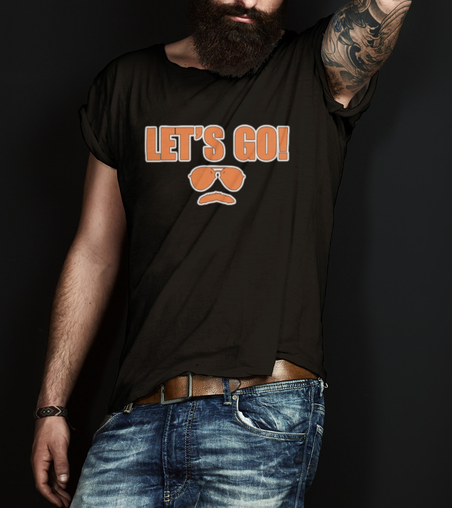 Dave Swerski Let's Go Orange Sunglasses Mustache T-Shirt