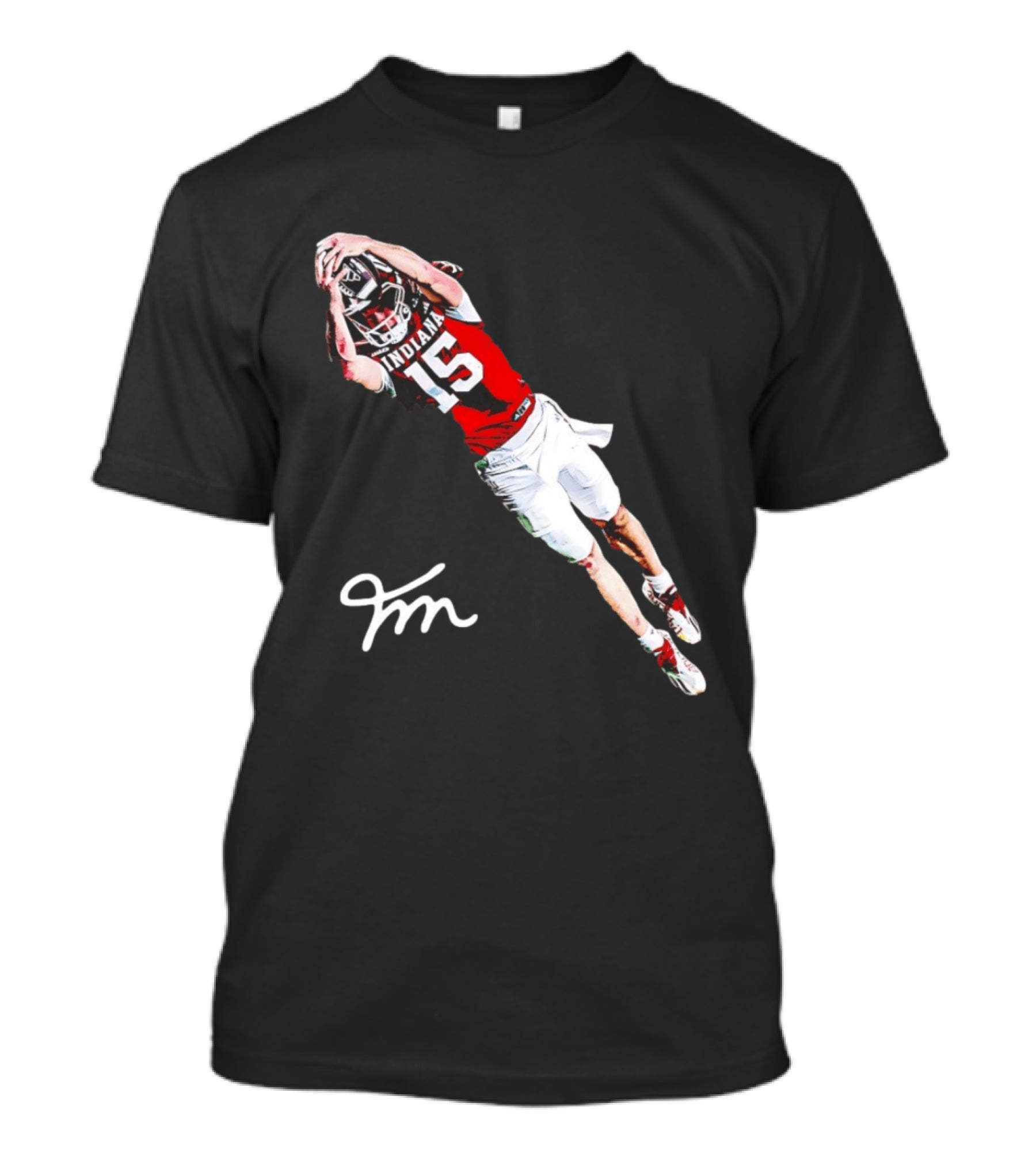 Fernando Mendoza Indiana Hoosiers Natty Flippin' Champs Iconic 15 Leap Signature T-Shirt