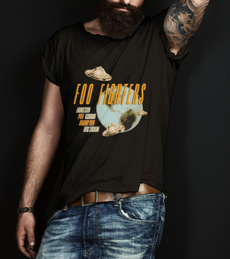 Foo Fighters Launceston UFO Tasmania January 2026 UTAS Stadium T-Shirt