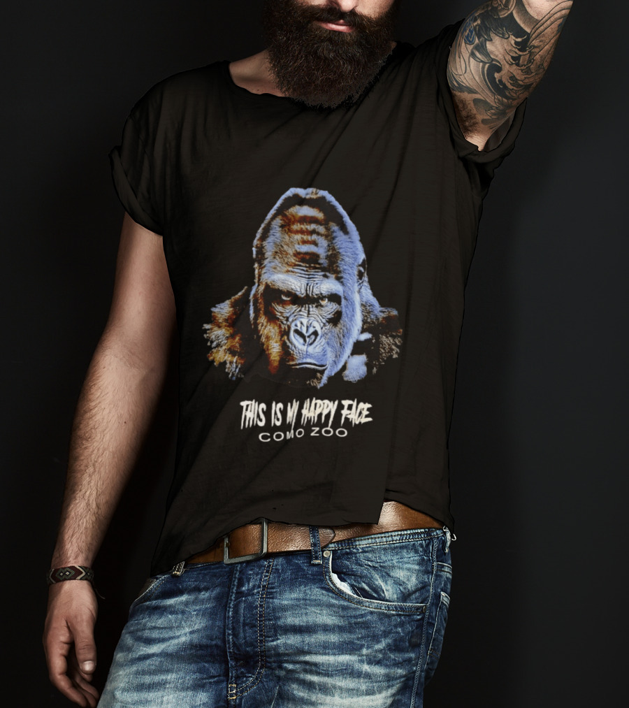 Gorilla This Is My Happy Face Como Zoo T-Shirt