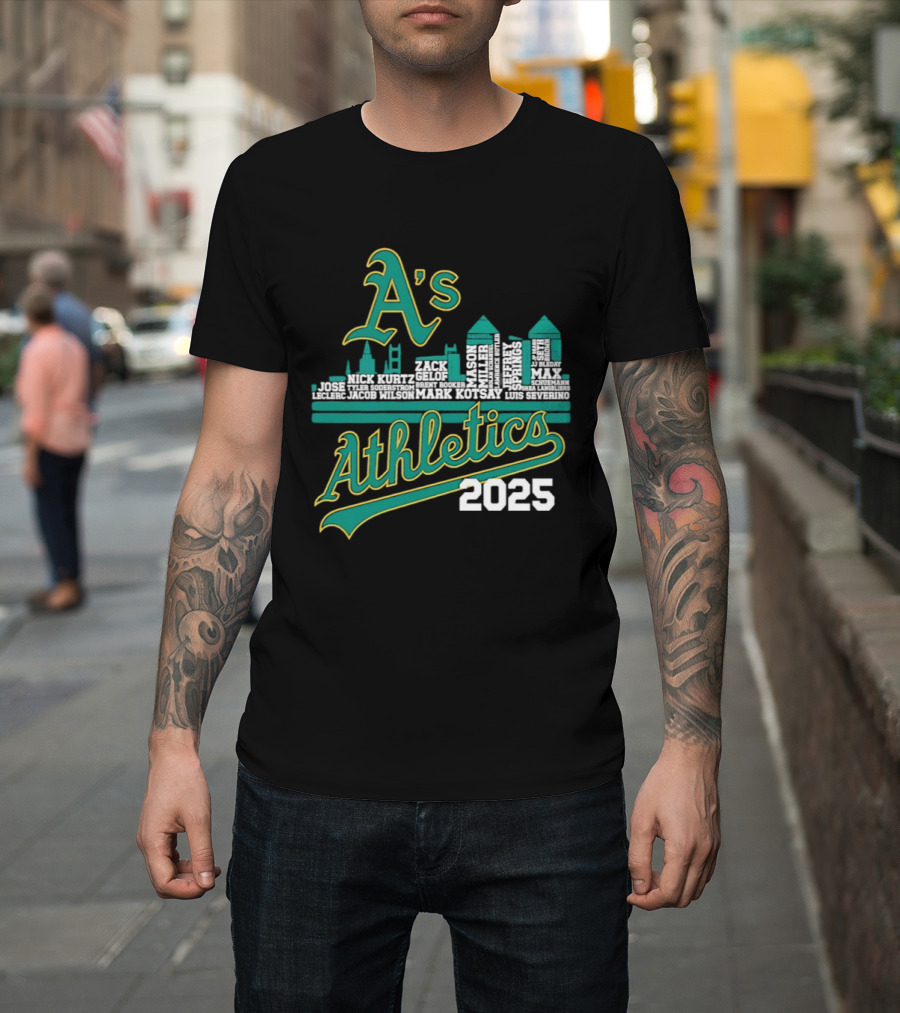 A's Athletics 2025 City Skyline Baseball T-Shirt