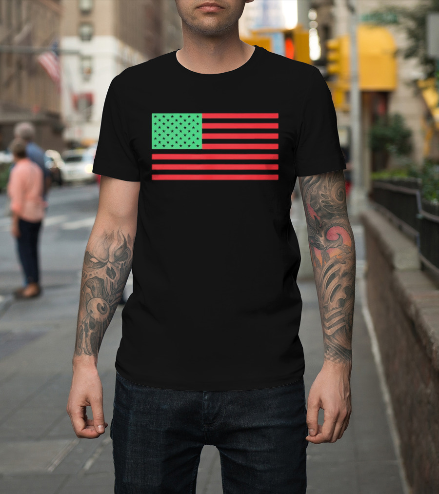 African American Red Green Black Flag T-Shirt