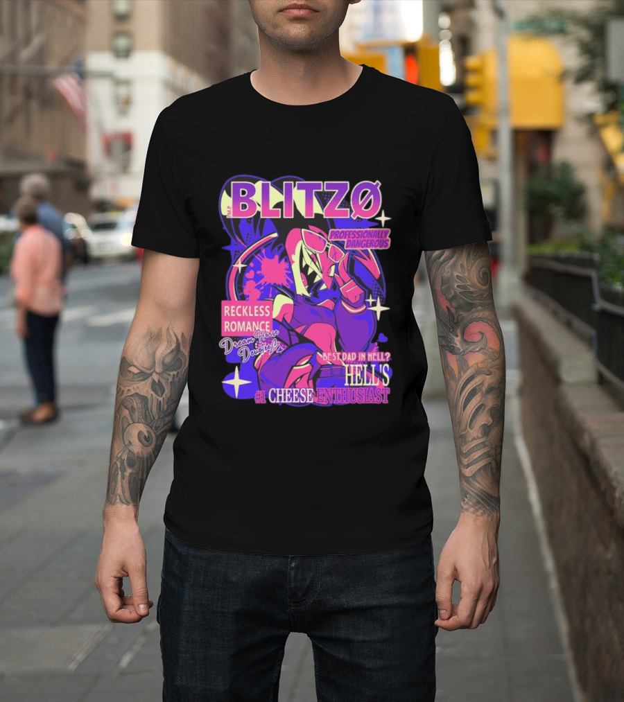 BLITZØ Professionally Dangerous Reckless Romance Dream Horse Dentist Hell's #1 Cheese T-Shirt