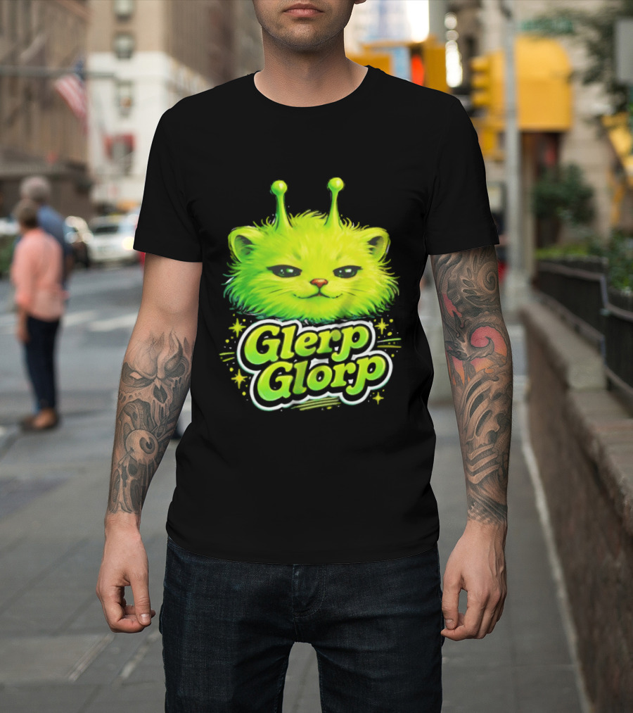 Glerp Glorp Alien Cat Fantasy Creature T-Shirt