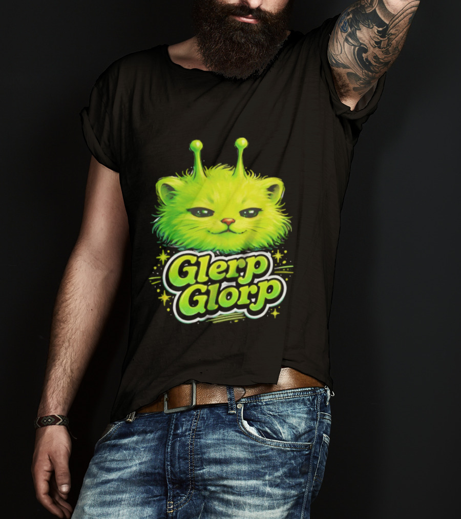 Glerp Glorp Alien Cat Fantasy Creature T-Shirt