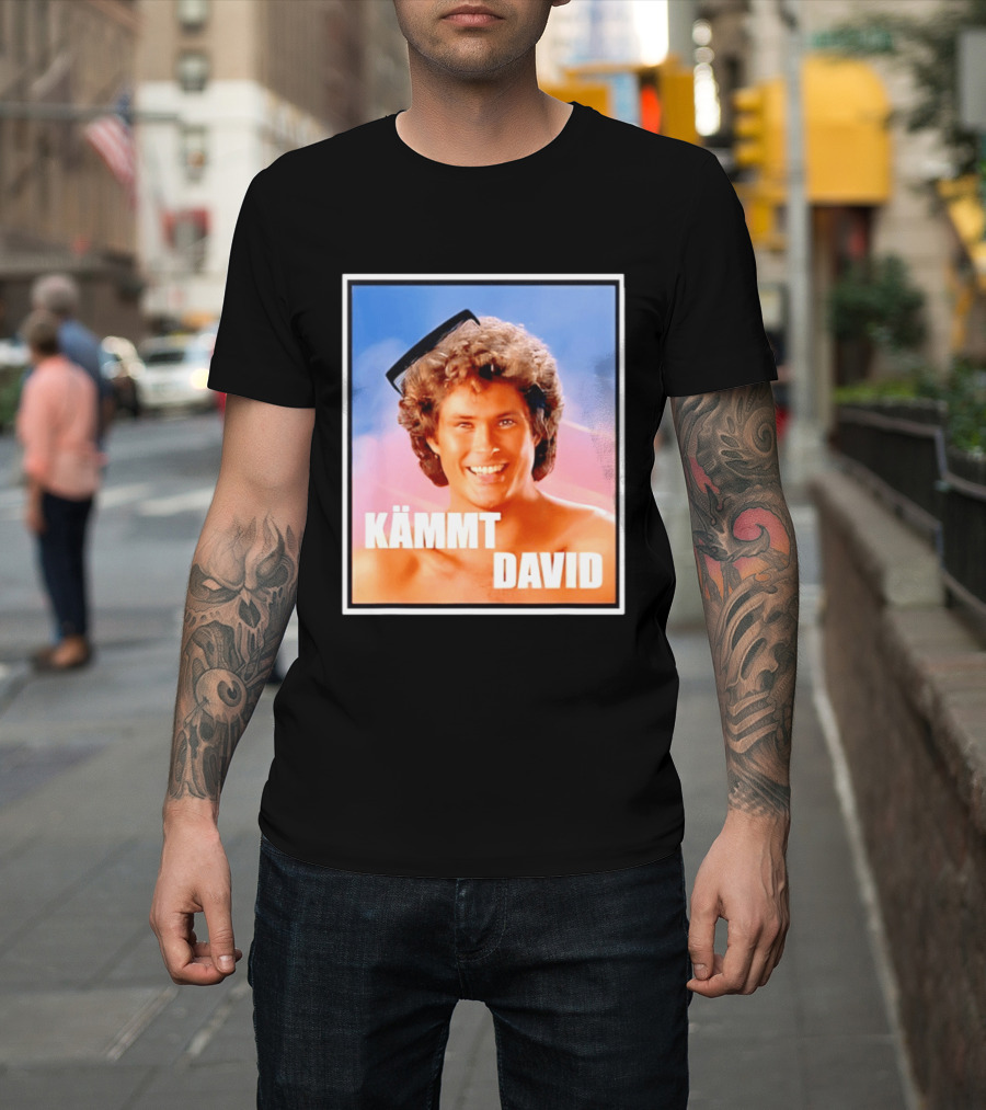 Kämmt David Lustiger Satire Spruch Retro Filmstar Kamm T-Shirt