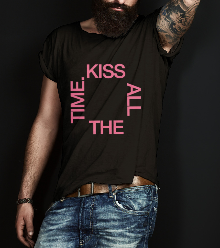 Kiss All The Time Text Circle T-Shirt