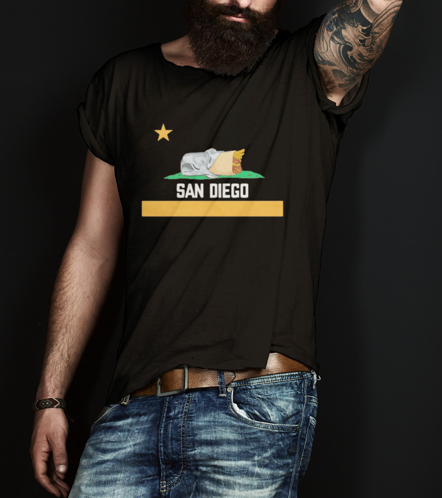 San Diego Padres Burrito Star California Baseball Team Fan T-Shirt