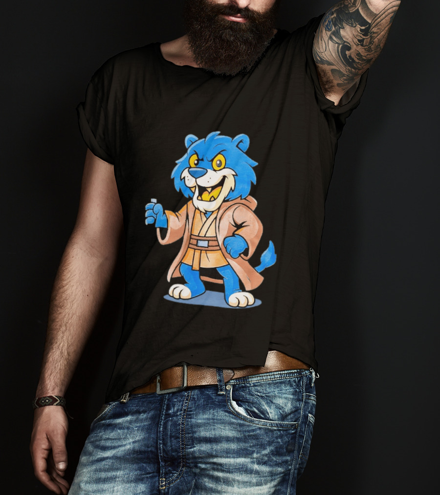 Star Wars Jedi Lion Wearing Robe New York Islanders Hockey T-Shirt