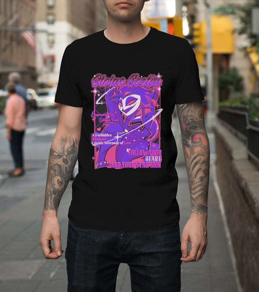 Stolas Goetia Cosmic Serenade A Forbidden Romance Follow Your Heart Star Sign T-Shirt