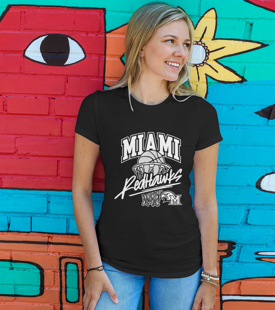 Miami RedHawks Basketball Hoop And Ball T-Shirt