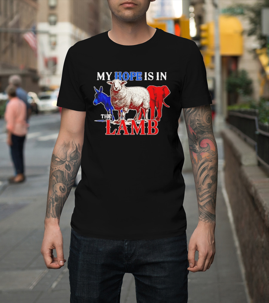 My Hope Is In The Lamb Red White Blue Animal T-Shirt