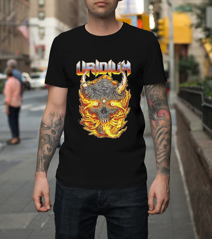 Uridium Heavy Metal Fiery Demon T-Shirt