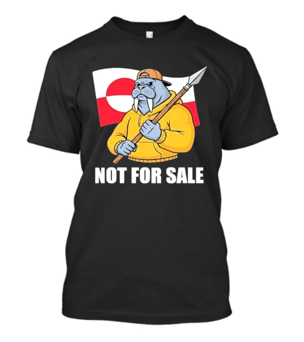 Walrus Holding Spear Greenland Flag Not For Sale T-Shirt