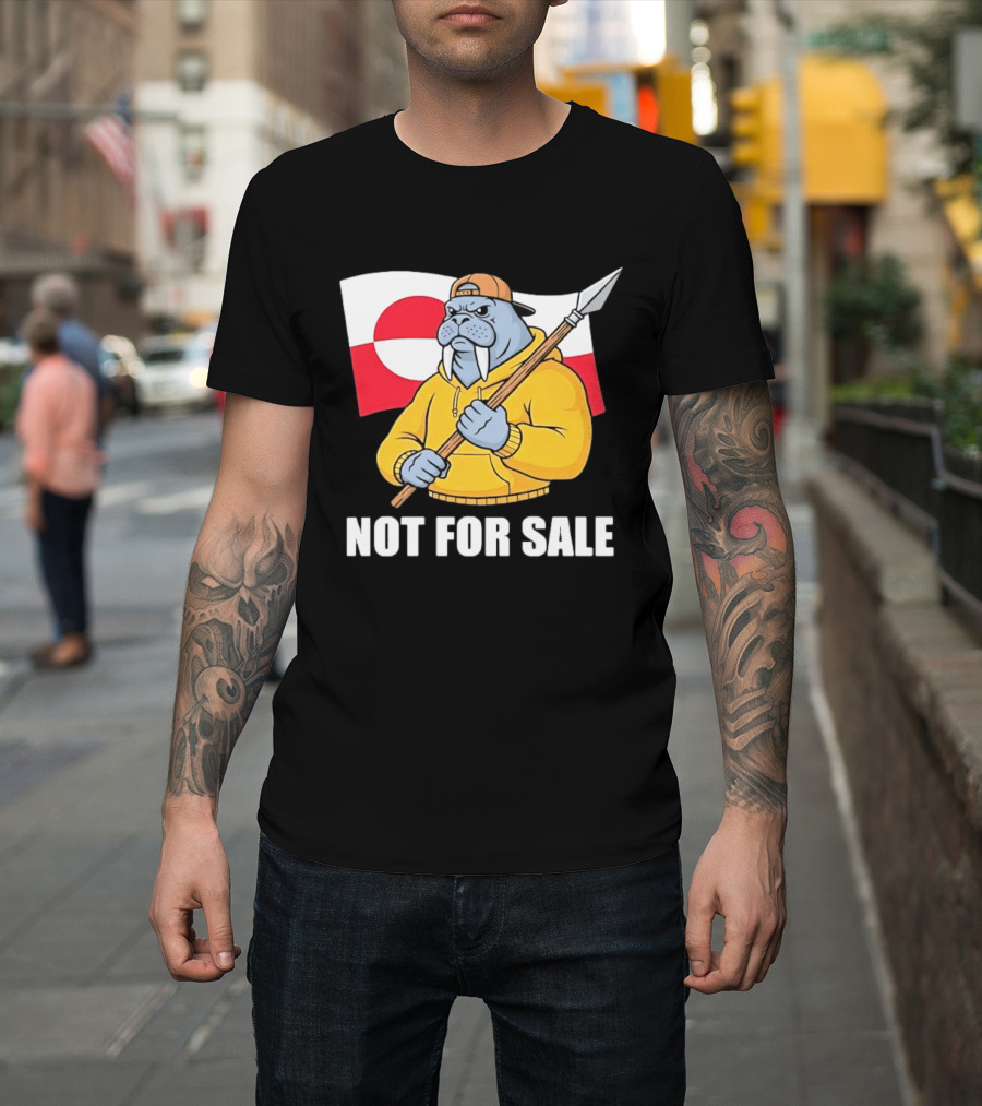 Walrus Holding Spear Greenland Flag Not For Sale T-Shirt