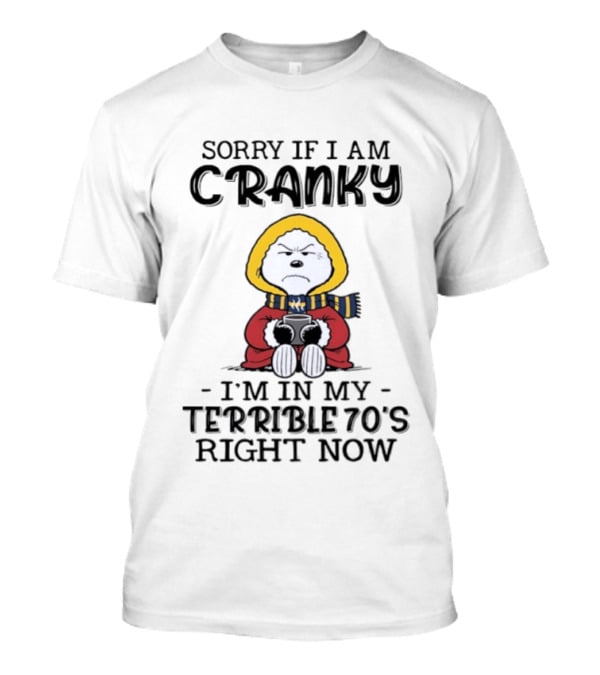 Grumpy Snoopy Sorry If I Am Cranky Terrible 70's Right Now T-Shirt