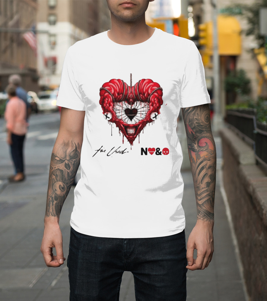 The Used In Love And Death Reimagined Heart Skull Dripping Inkprint T-Shirt