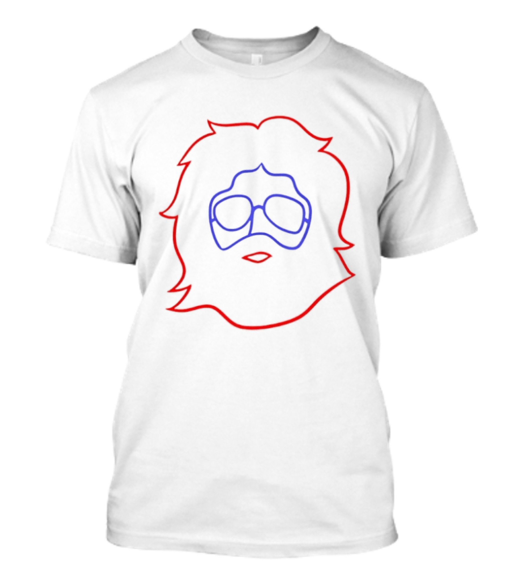 Jerry Garcia Red And Blue Line T-Shirt