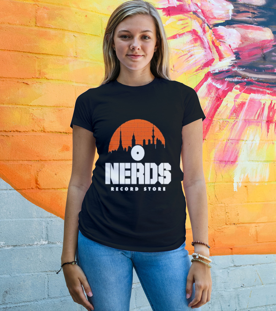 Nerds Record Store Brick Vinyl Drip T-Shirt