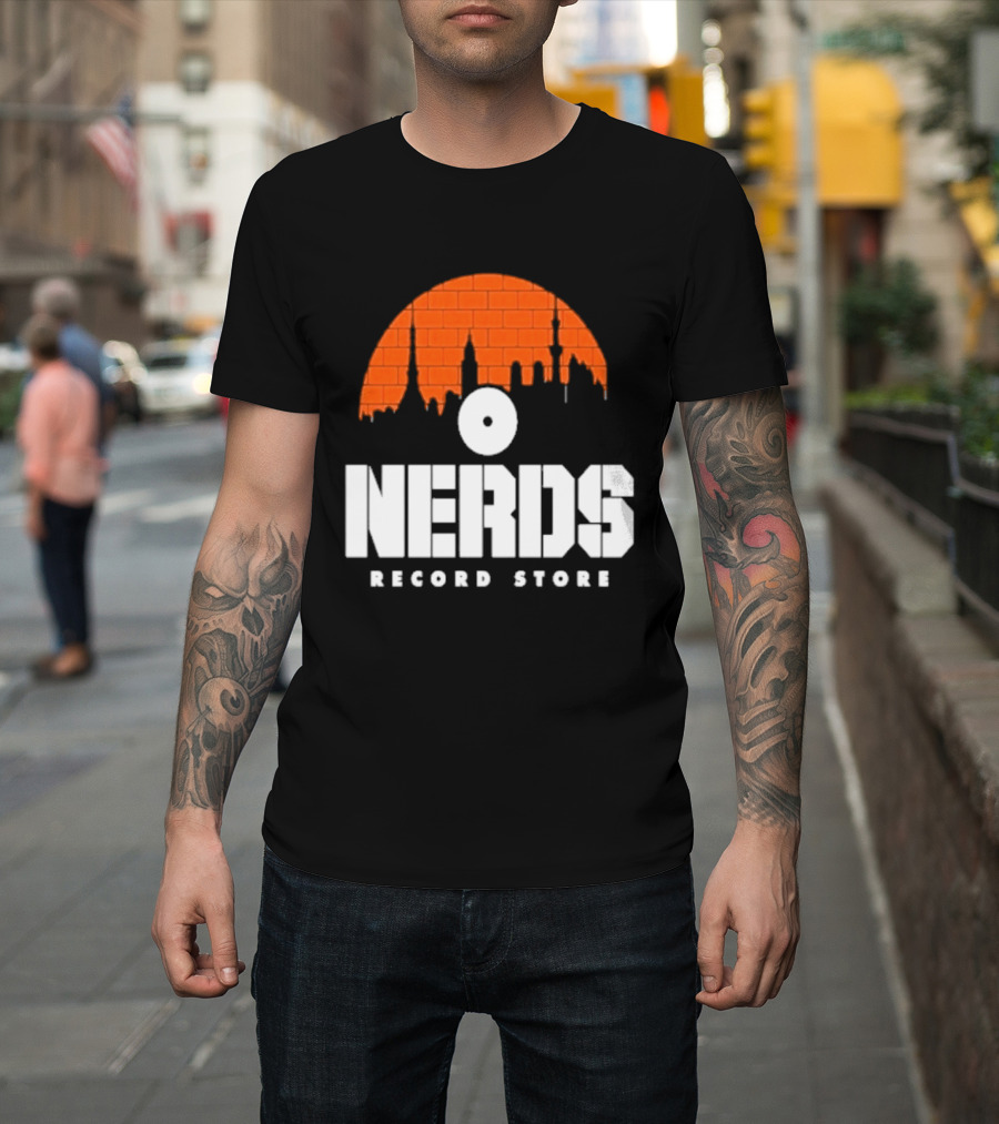 Nerds Record Store Brick Vinyl Drip T-Shirt