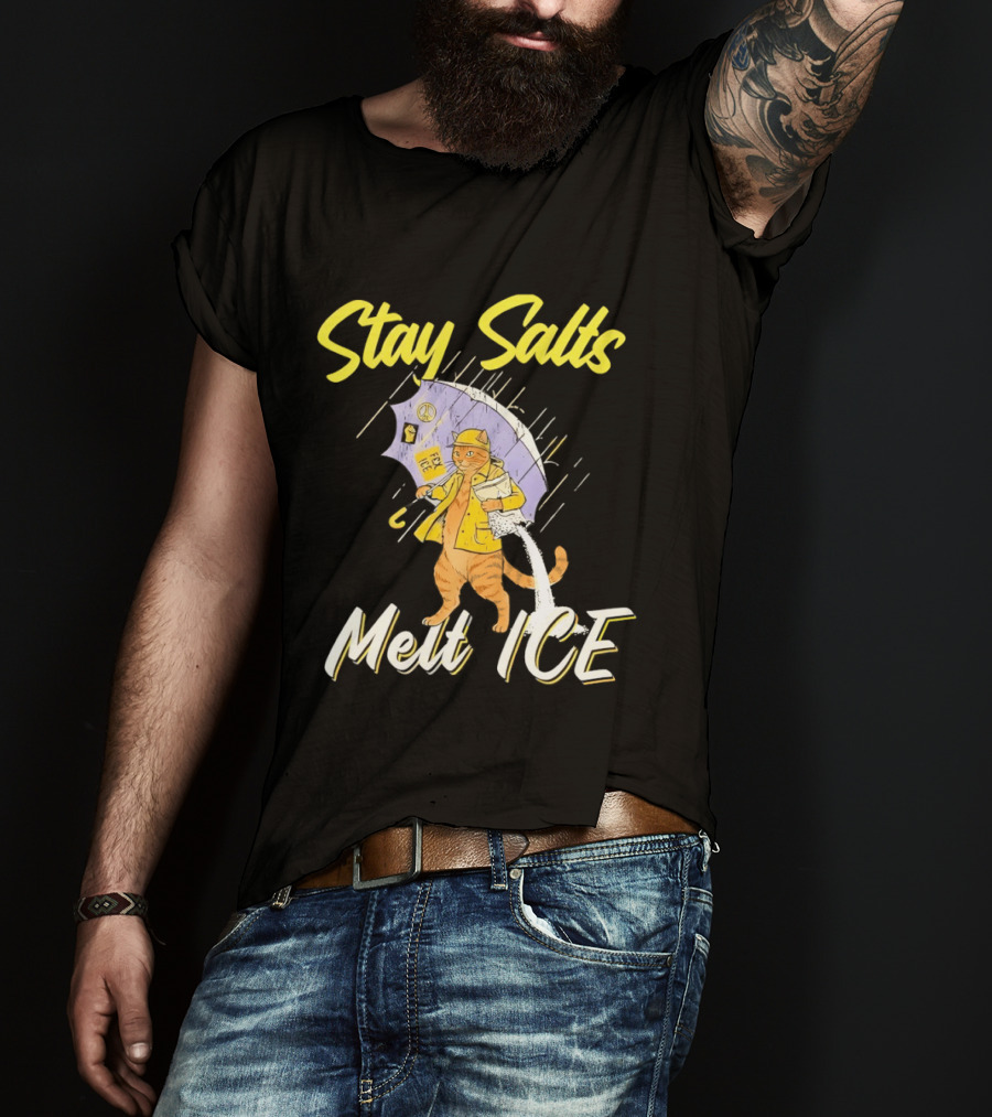 Stay Salty Cat Peace Anti ICE Movement T-Shirt