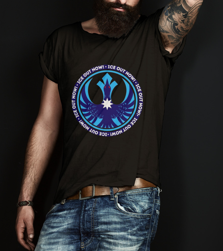 ICE Out Now Minnesota Rebel Loon Iconic Blue T-Shirt