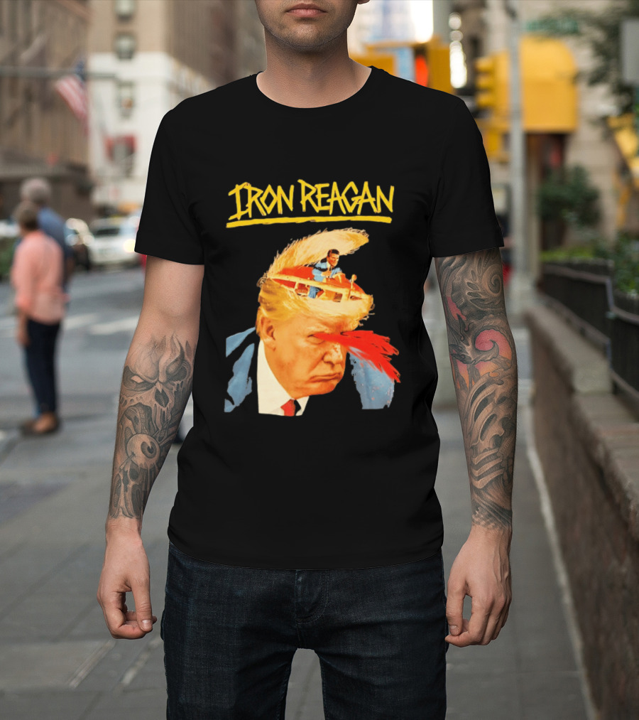 Iron Reagan Trump Cartoon Laser Beam Eye T-Shirt