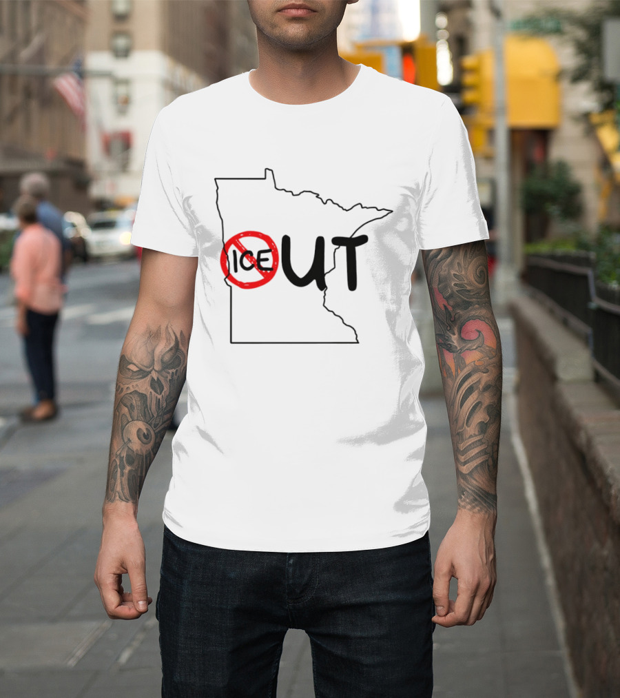 Humorous Minnesota Map Ice Out T-Shirt
