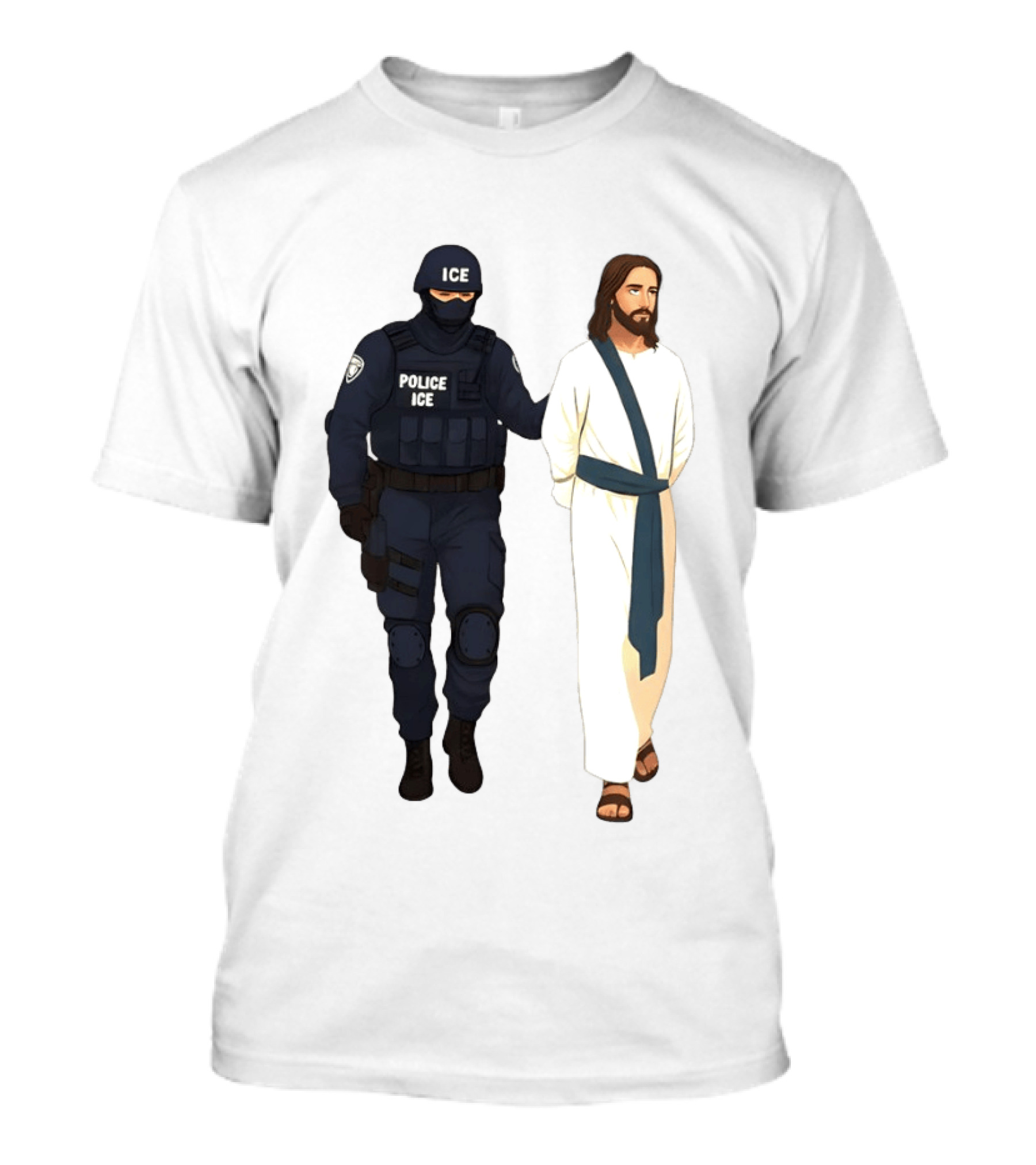 Jesus Arrest ICE Police Abolish ICE Political Protest T-Shirt