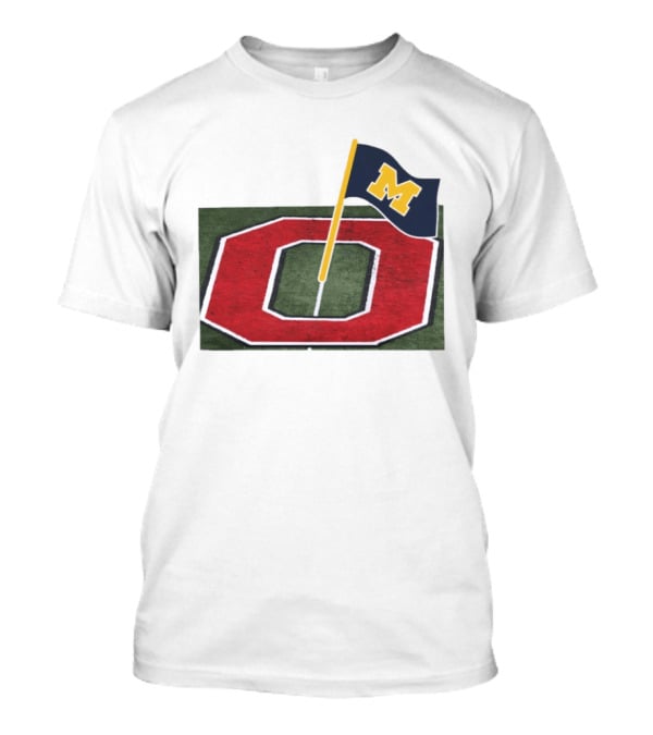 Michigan Flag Planting Ohio Rivalry Symbolic Gesture T-Shirt