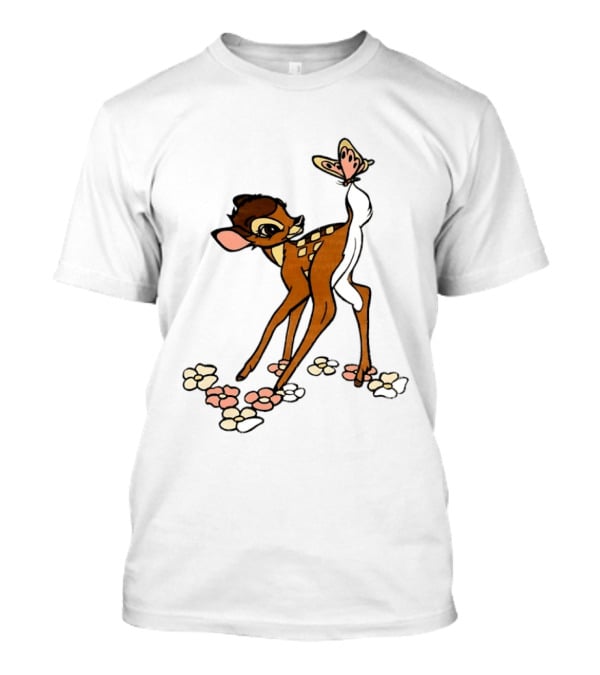 Bambi Baby Deer Butterfly Vintage Disney T-Shirt