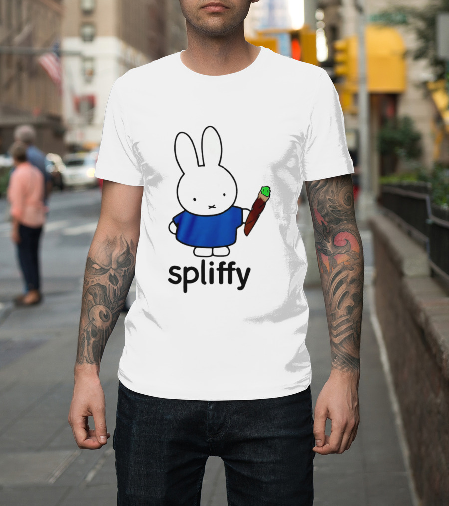 Bunny Spliffy Character Holding Joint T-Shirt