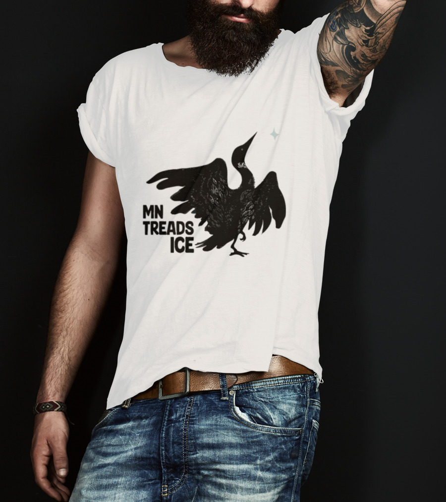 MN Treads Ice Rebel Loon Black Bird T-Shirt