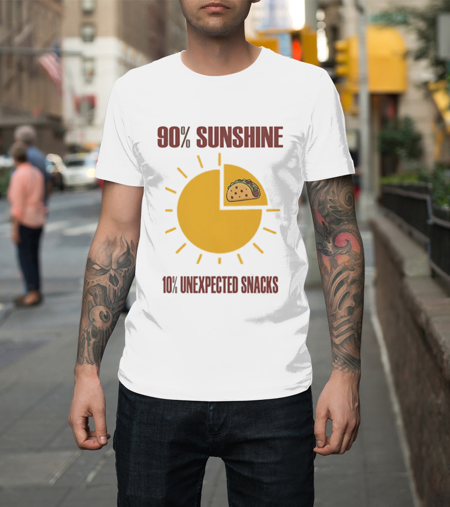 90 Percent Sunshine 10 Percent Unexpected Snacks Tacos Pie Chart T-Shirt