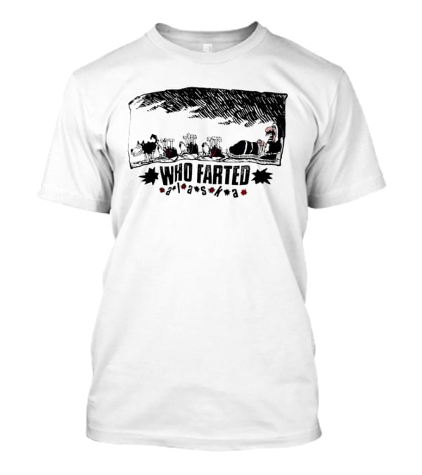Who Farted Alaska Dog Sledding Adventure Cartoon Humor T-Shirt