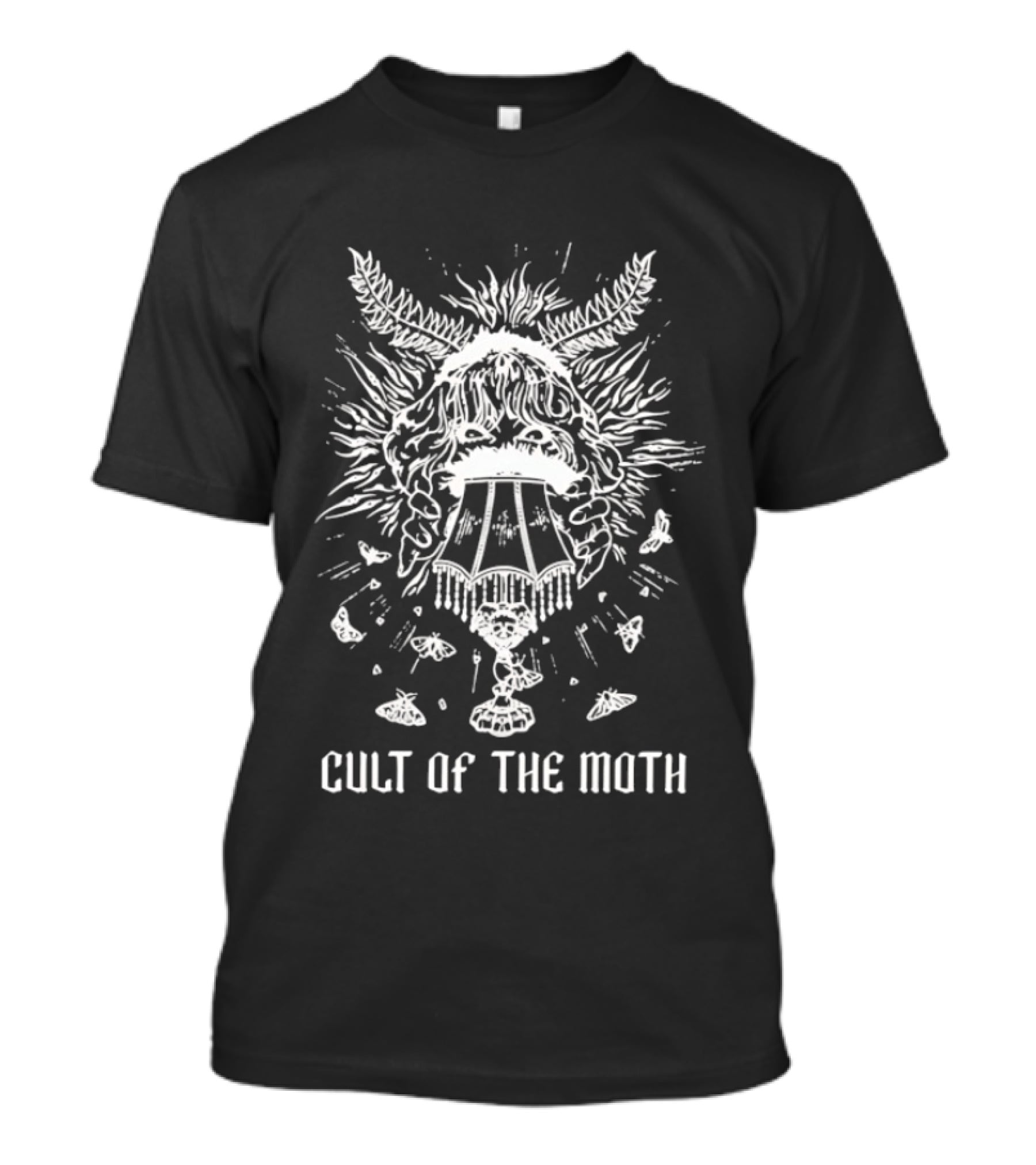 Cult Of The Moth Lamp With Moth Head And Floral Details T-Shirt