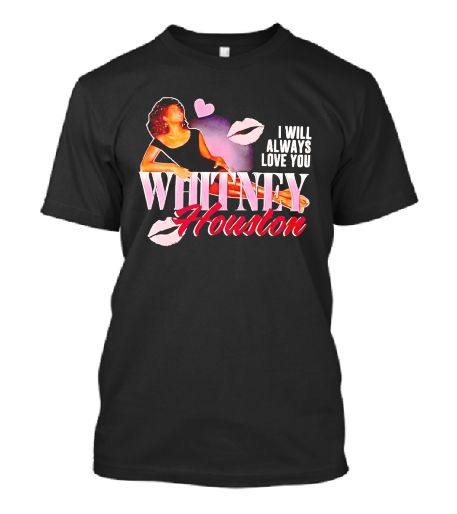 Whitney Houston I Will Always Love You Retro Lips Heart T-Shirt