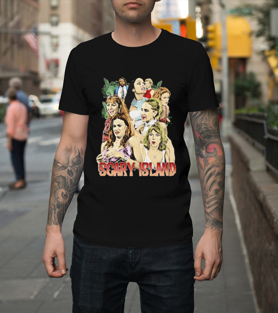 Scary Island Characters Jungle Adventure Cast Collage T-Shirt