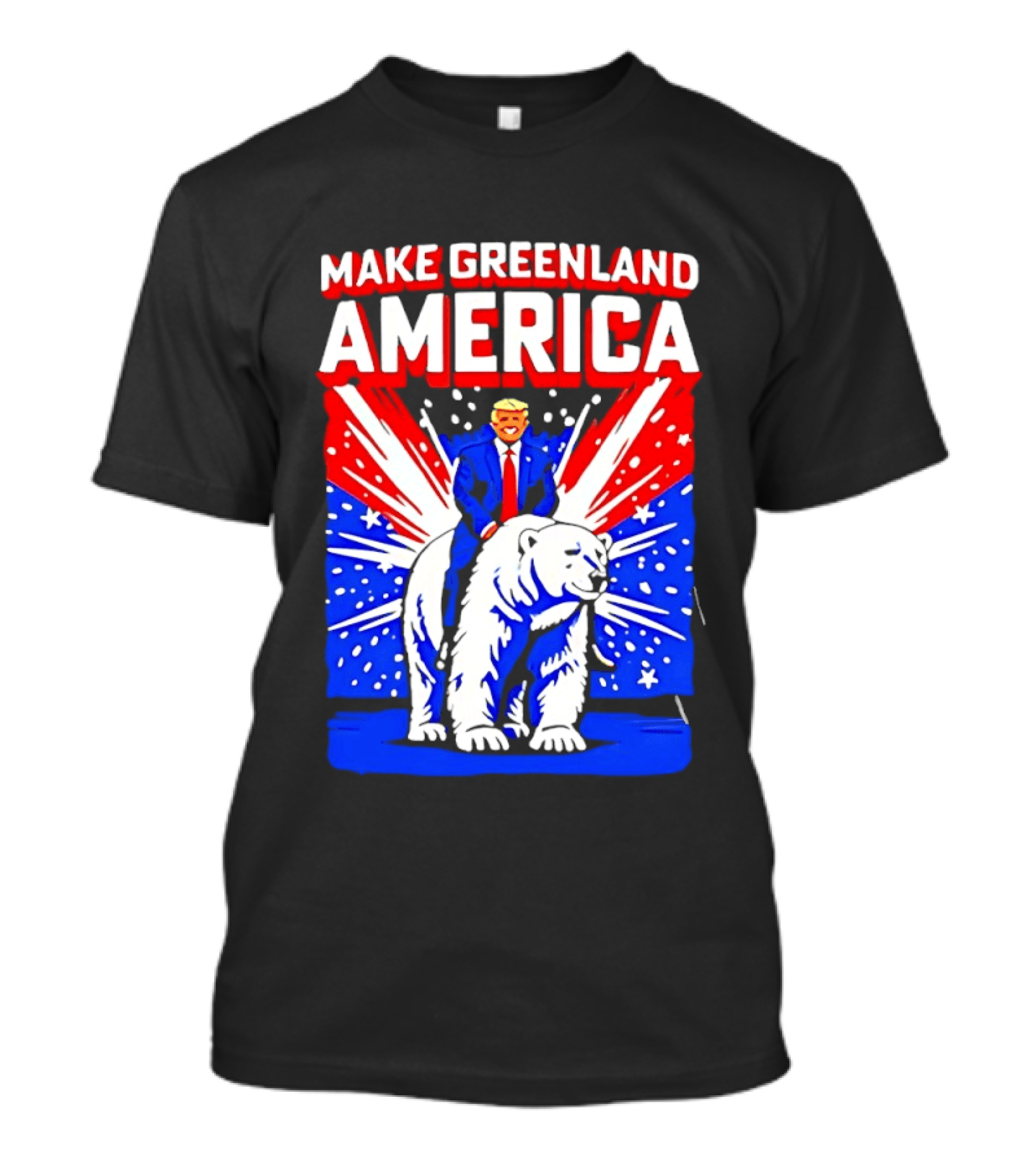 Make Greenland America Trump Riding Polar Bear T-Shirt