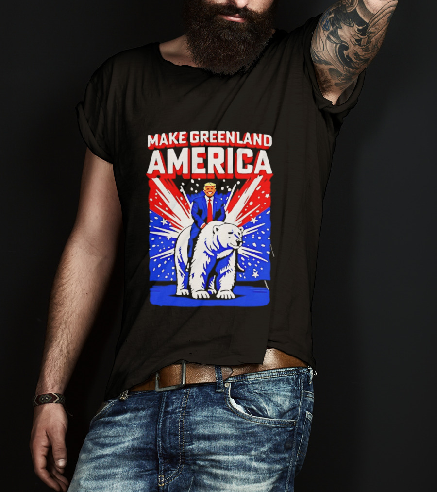 Make Greenland America Trump Riding Polar Bear T-Shirt