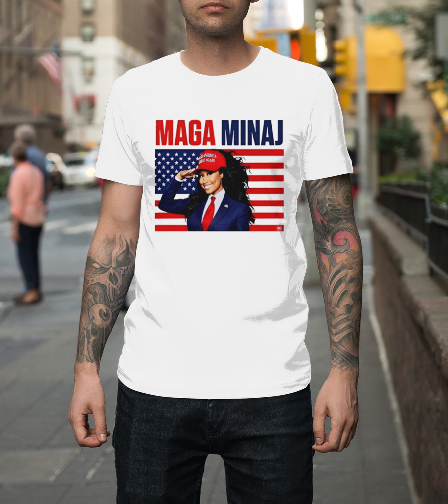 MAGA Minaj Make America Great Again America Flag T-Shirt