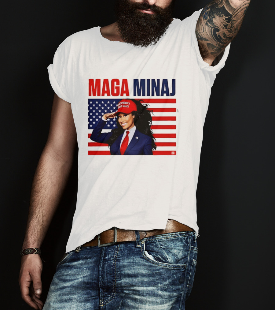MAGA Minaj Make America Great Again America Flag T-Shirt